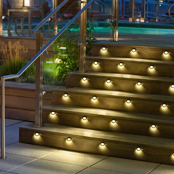 

led deck light 6PCS 10PCS LEDs Step Light Landscape Yard Lamp Warm White Waterproof IP65 Stair Light for Outdoor Indoor