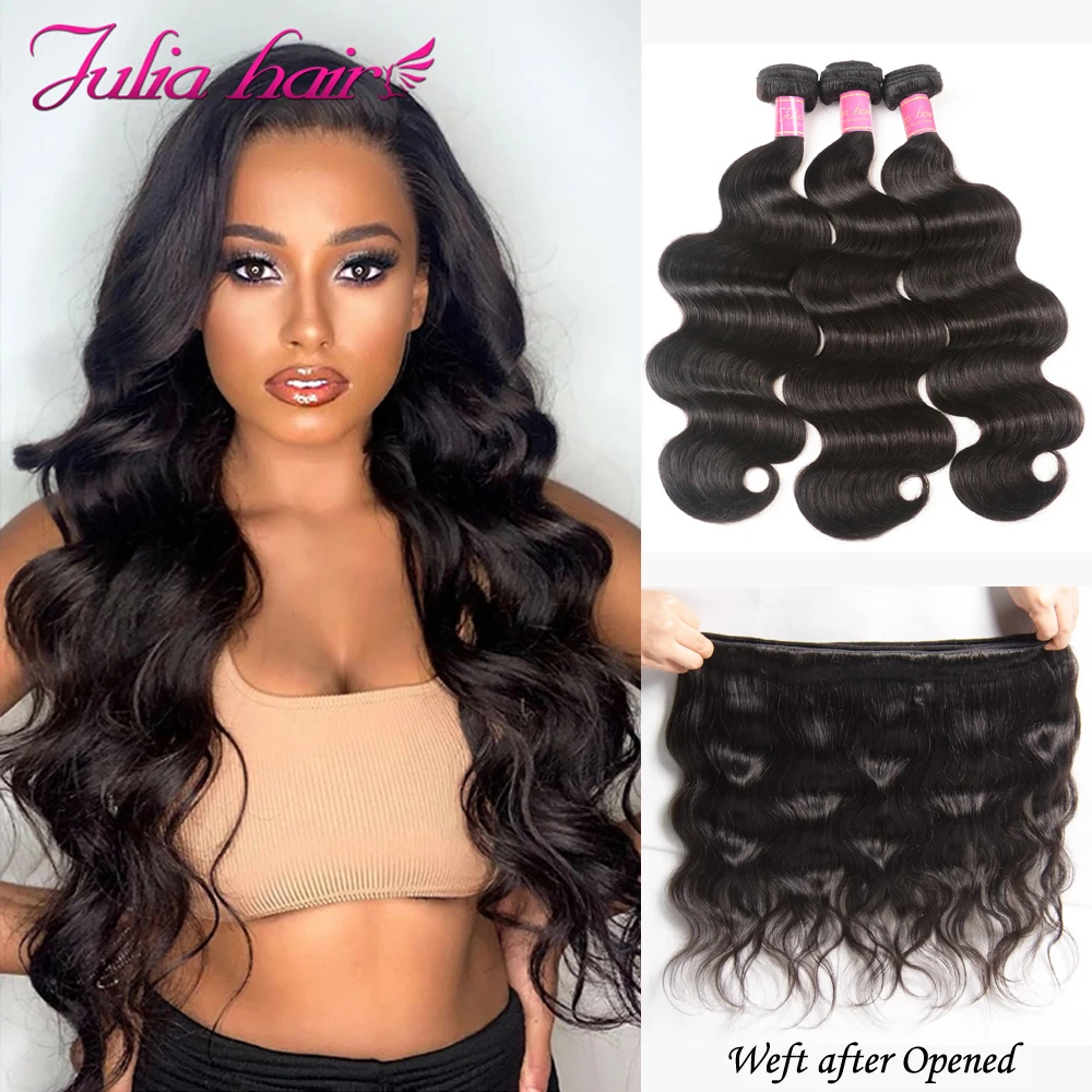 Ali Julia Hair Malaysian Body Wave 100% Human Hair Weave Bundles 8 to 30 Inches 3 Bundles Deal Remy Hair Extension Double Weft (1)