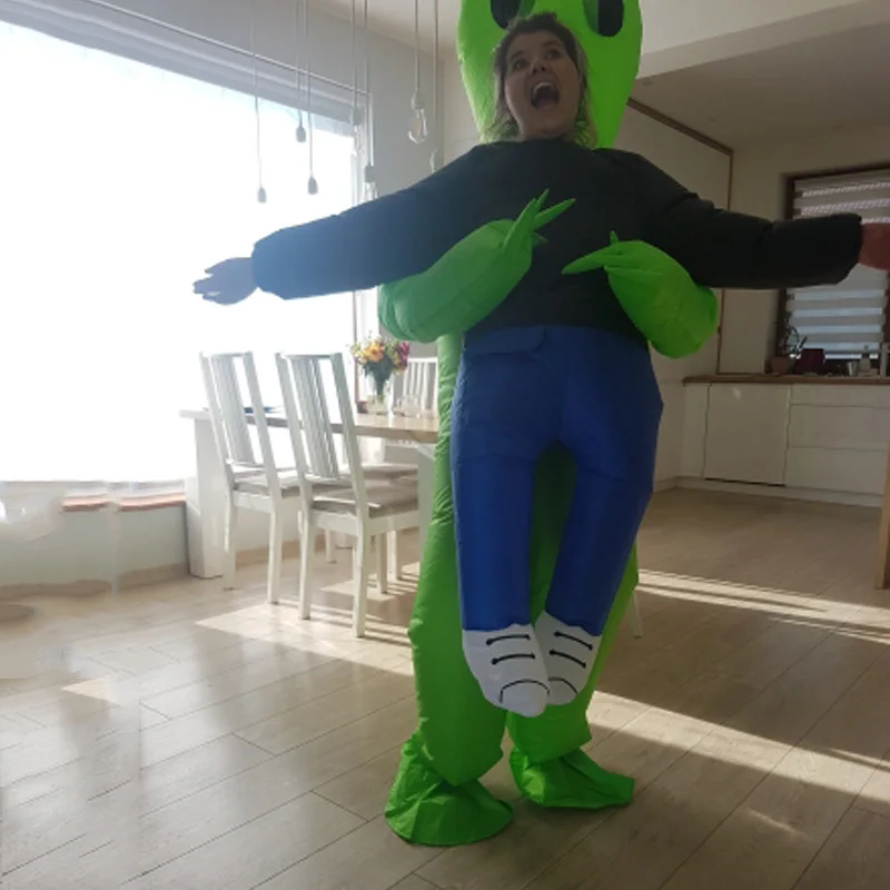 Halloween ET-Alien Inflatable Monster Costume Scary Green Alien Pick Me Up Cosplay Costume Adult Halloween Party Festival Gift
