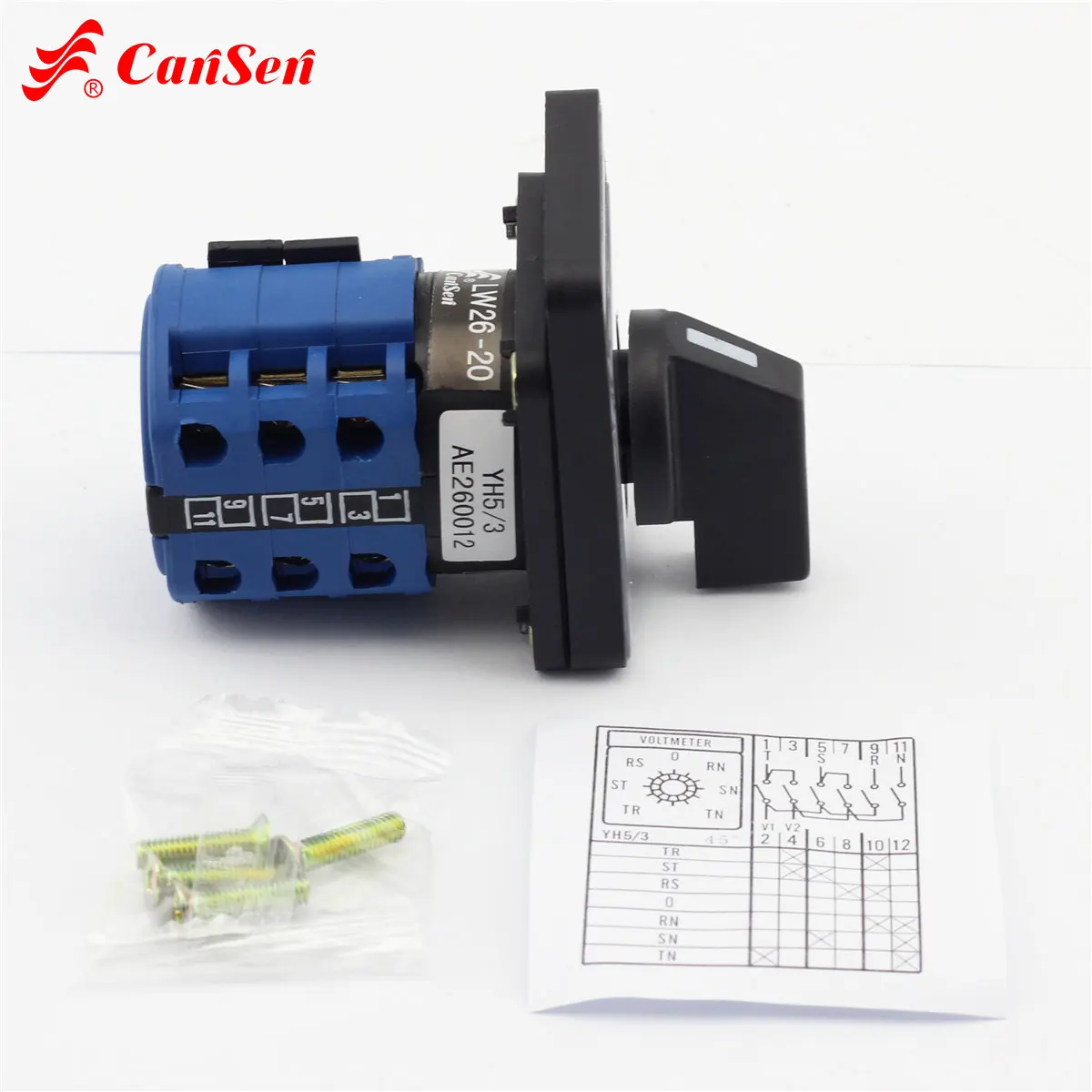 CANSEN LW26-20 CA10 поворотный кулачковый переключатель Ith 20A вольтметр Селекторный переключатель YH5/3