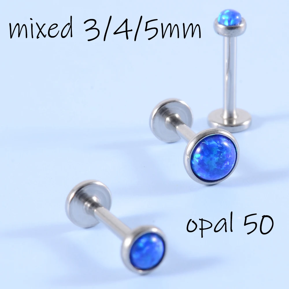Green Lab Opal Gold Titanium IP Cartilage Monroe Tragus Helix Medusa Piercing 