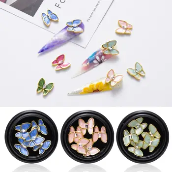 

3D Rhinestones For Nail Butterfly Jewelry Shinny Holographic Nail Art Decorations Polygel Manicure Zircon Diamonds Accessory