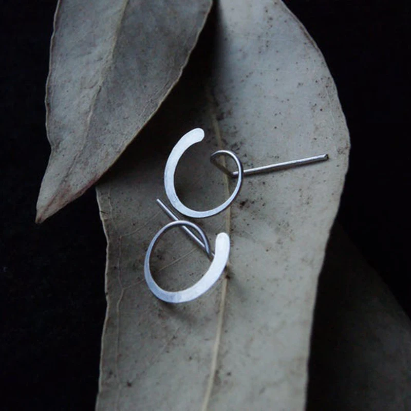 925 Silver Real Piercing Earrings Handmade Jewelry Gold Filled Jewelry Punk Oorbellen Boho Minimalist Earrings for Women