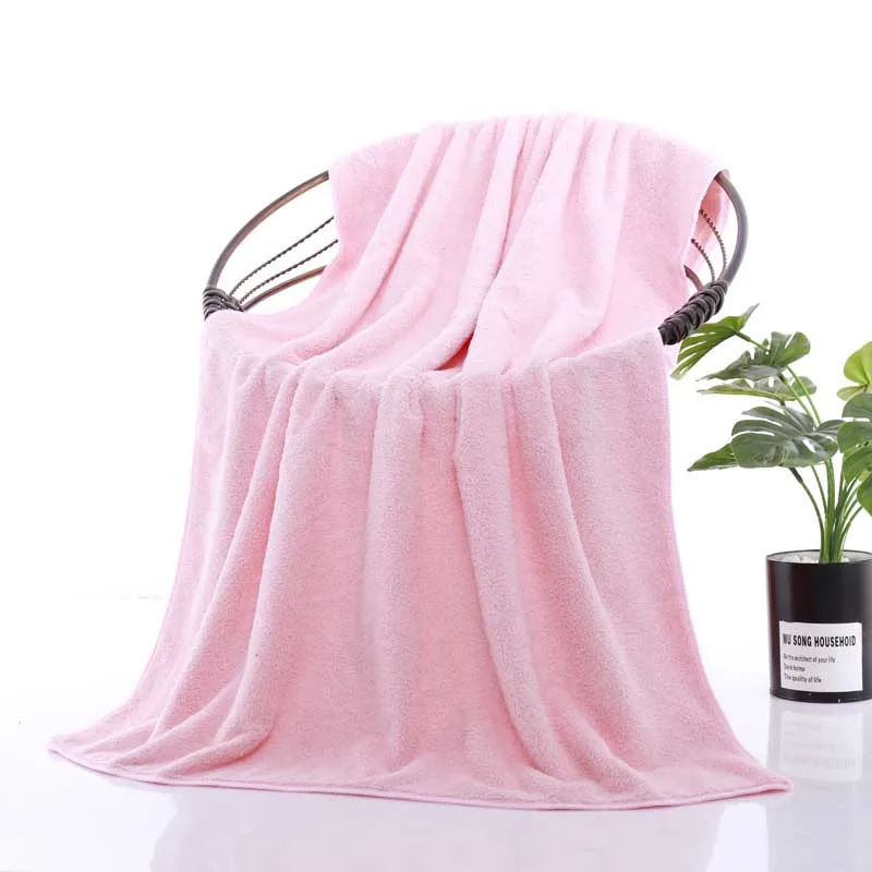 pink Коралловое флисовое полотенце для ванной комнаты s для взрослых, серое, розовое, фиолетовое банное полотенце для лица, плотное Подарочное полотенце s 35x75 см/70x140 см - Color: pink