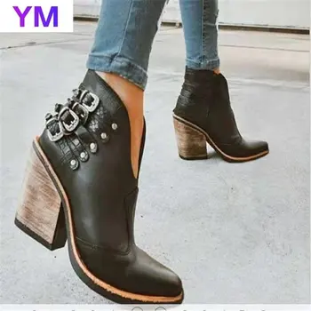 Bohemian Boho Heel Boot Ethnic Women Fringe Buckle Faux Suede Leather Ankle Boots 2020 Woman Girl Flat Shoes Chelsea Booties 1