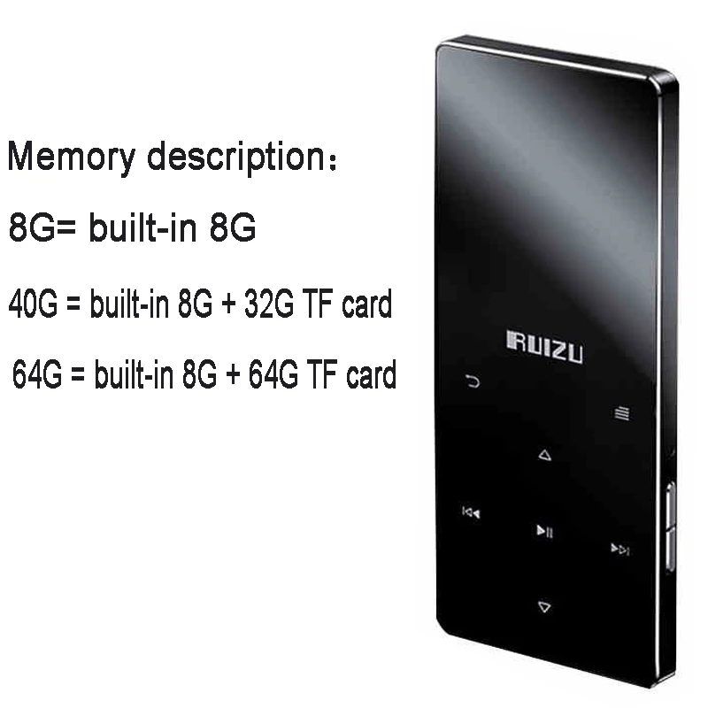 Ruizu D28 Bluetooth MP3 плеер со встроенным динамиком Ультратонкий портативный Walkman