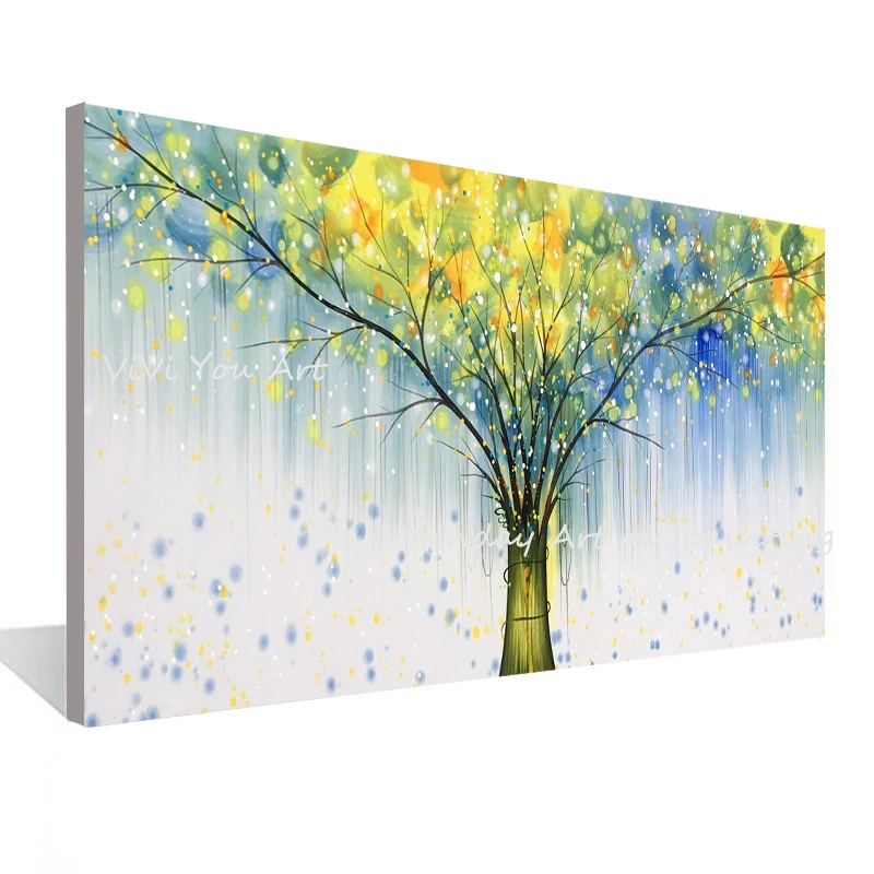 Canvas painting Home Decor hand painted oil Wall Art Picture gold Tree Scenery Landscape Painting for living room | Дом и сад