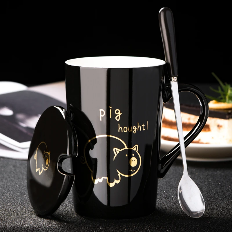 Chinese Style 12 Zodiac Ceramic Mug New Bone China Cute Mug Personality Ceramic Tea Mug With Lid 420ml Heat Resistant Coffee Cup