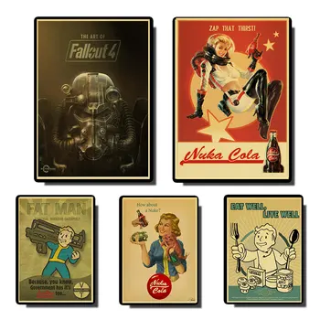 

Retro Poster Nuka Cola Fallout 2345 Vintage Paper Poster Wall Painting Home Decoration Wall Art