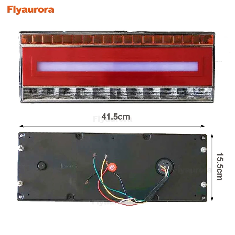 2x24 V Водонепроницаемый IP68 прочный автомобиль грузовик светодиодный задний светильник Аварийные огни Задний фонарь для прицепов, рабочими электрическими схемами кемперов ATV лодки - Цвет: 41.5cm