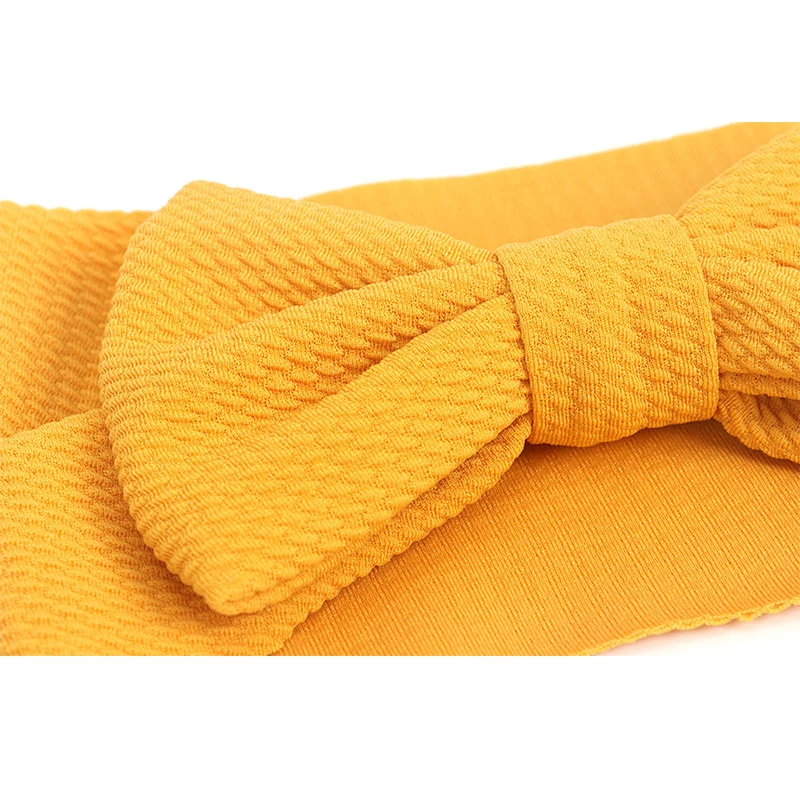 Baby Knotted Headband Children Big Bow Wide Turban Girl Elastic Soft Waffle Fabric Hair Accessories Newborn Photography Props