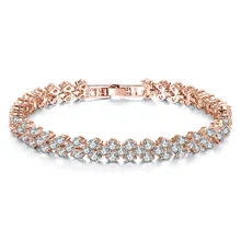 VOHE Лидер продаж серебряные браслеты Циркон австрийский кристалл Femme женские звенья цепи украшения-браслеты