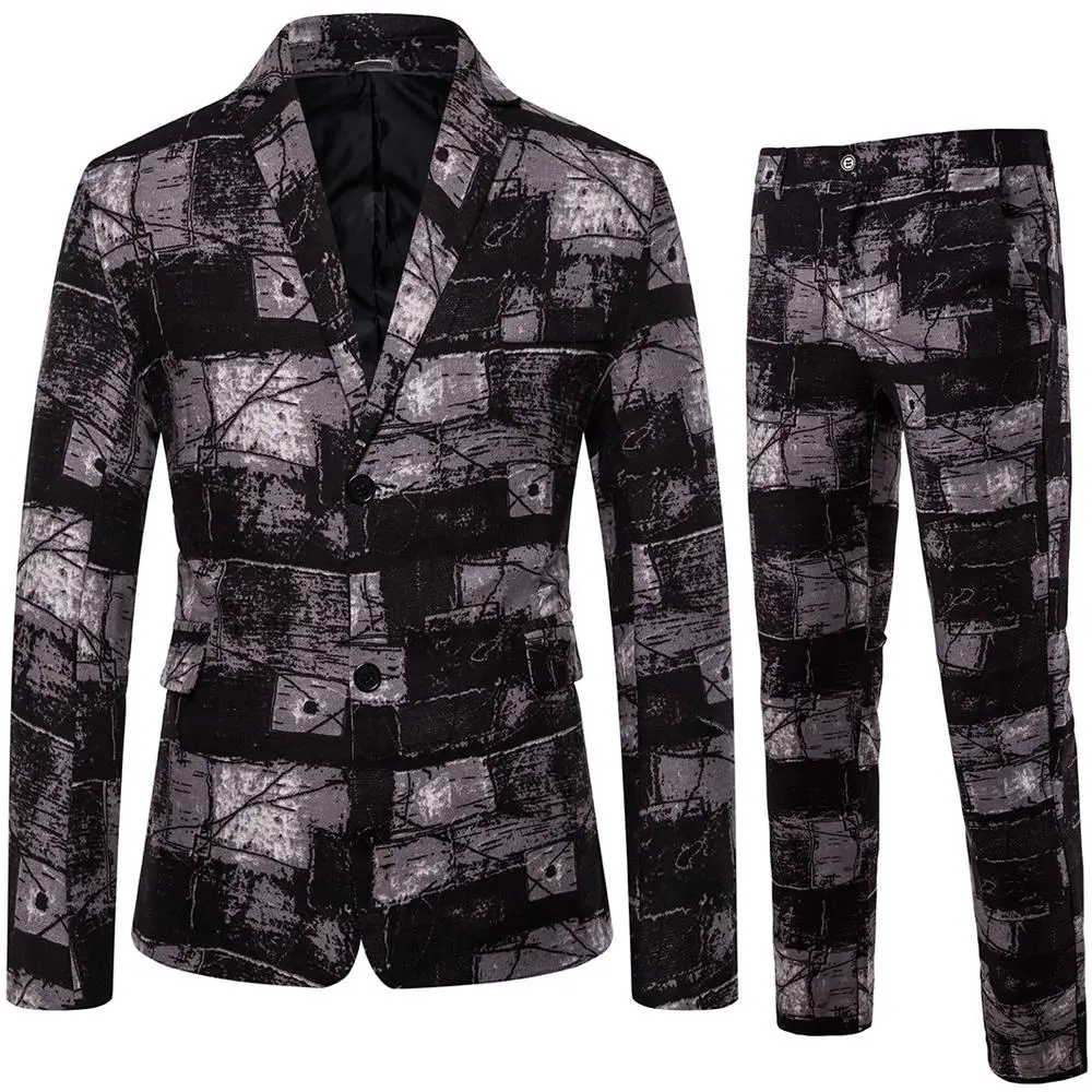 Мужские костюмы с брюками льняное полотно 2 шт./компл. Slim fit Мужской s костюм фрак блейзеры куртка пальто - Цвет: 1609-P120 T33