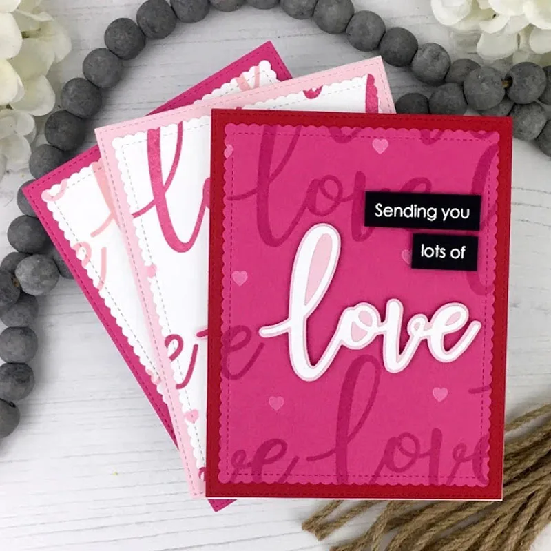 Слова Любовь прозрачные штампы и металлические режущие для скрапбукинга