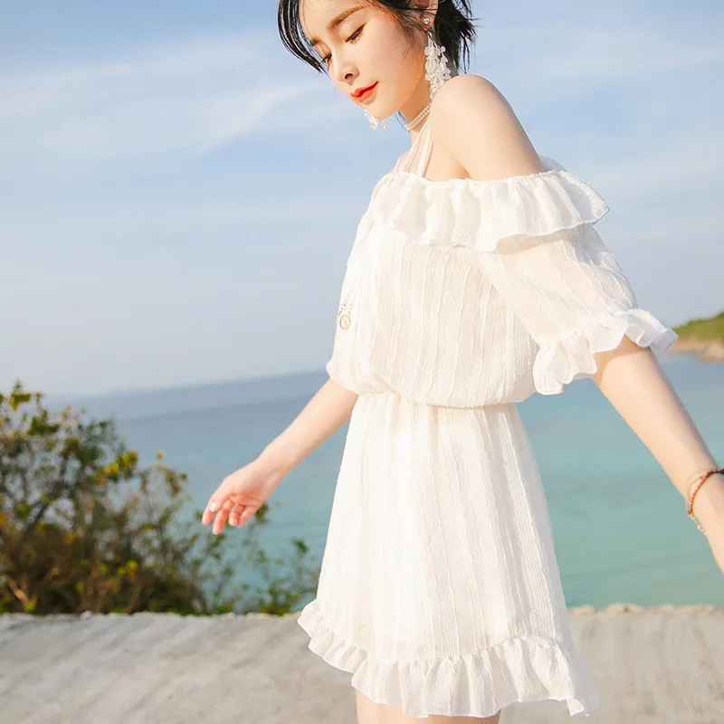 

Bathing Suit Women's Three-piece Set South Korea Hot Springs Graceful Bikini Push up Underwire Small Bust Slimming Belly Coverin