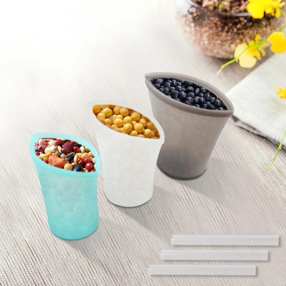 3 шт силиконовый мешок многоразовый силиконовый мешок для еды Zero Waste Ziplock сумка для хранения продуктов холодильник свежие сумки органайзер с уплотнением