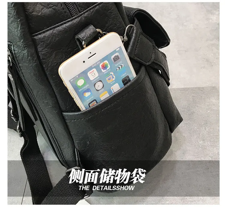 College Style Retro Multi-Purpose Backpack Women's New Style Campus Soft Leather College Student School Bag Versatile Backp