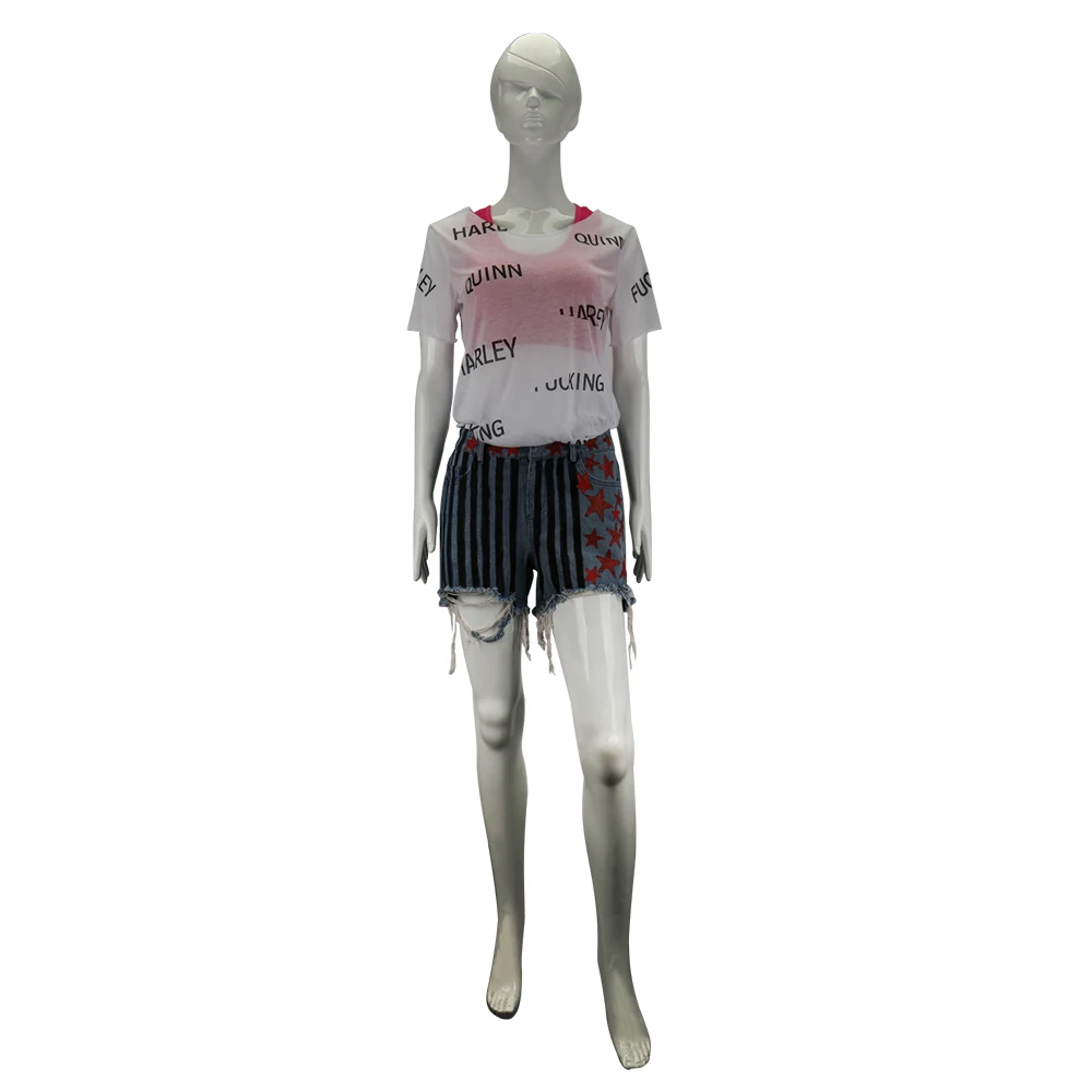 Najtaniej Nowe Cosplay ptaki ofiary Harley Quinn samobójstwo Squad kostiumy kamizelka krótkie spodnie T Shirt kobieta kostium na halloween rekwizyt na imprezę