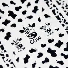 

2021 Cow Stripe Print 5D Nails Sticker Black White Mix Spots Animal Designer Nail Slider for Nails Manicure DIY Nail Art Decor