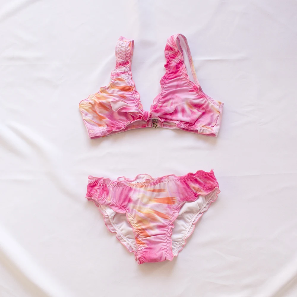 Gradient Kids Girls Bikini Set Tie Dye Girls Kids Swimwear Swimming Suit Summer Children Biquini Infantil Swimsuit A244 girls swimsuit