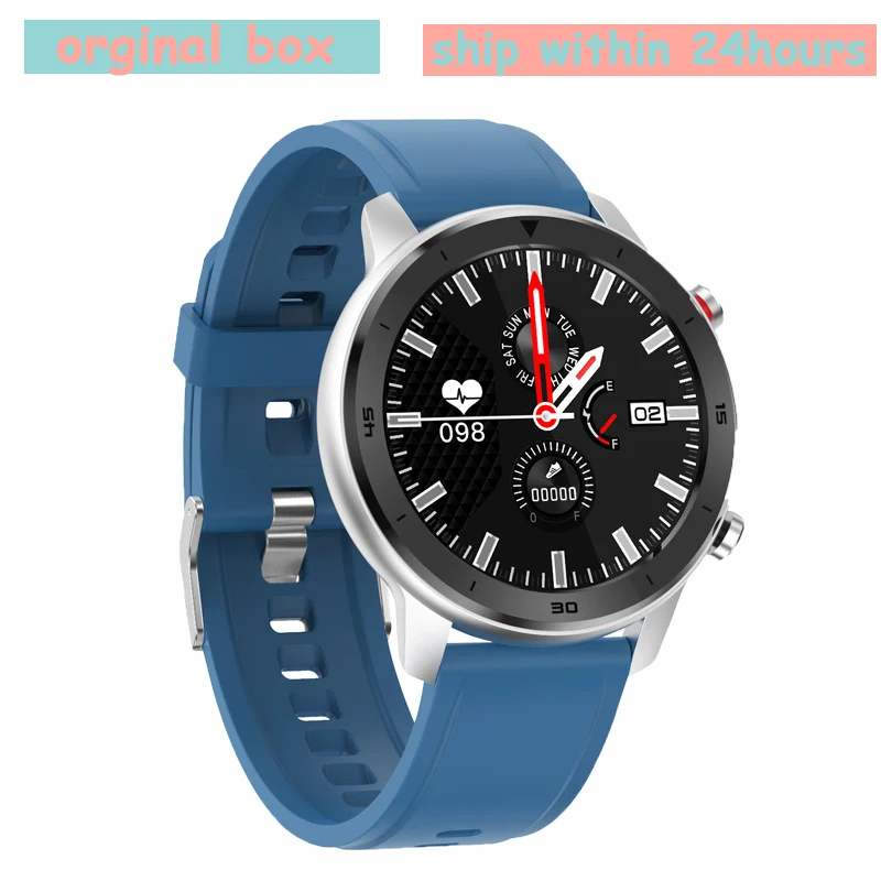 DT78 круглые Смарт-часы Smartwatch Браслет фитнес-трекер для мужчин и женщин IP68 водонепроницаемый Сенсорный экран для сердечного ритма монитор - Цвет: blue
