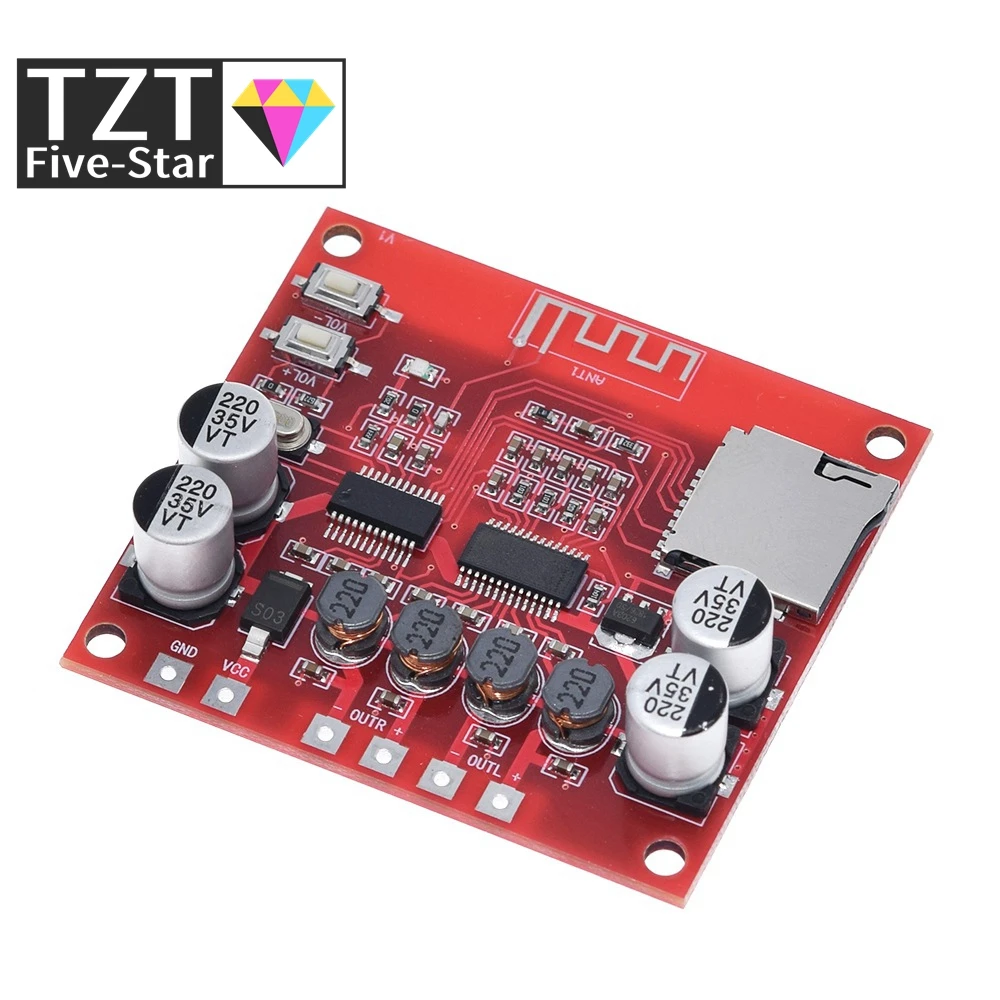 XH-A233 15 Вт X 2 Bluetooth 4 цифровой усилитель мощности доска стерео TF карты играть 12v ~ 24v