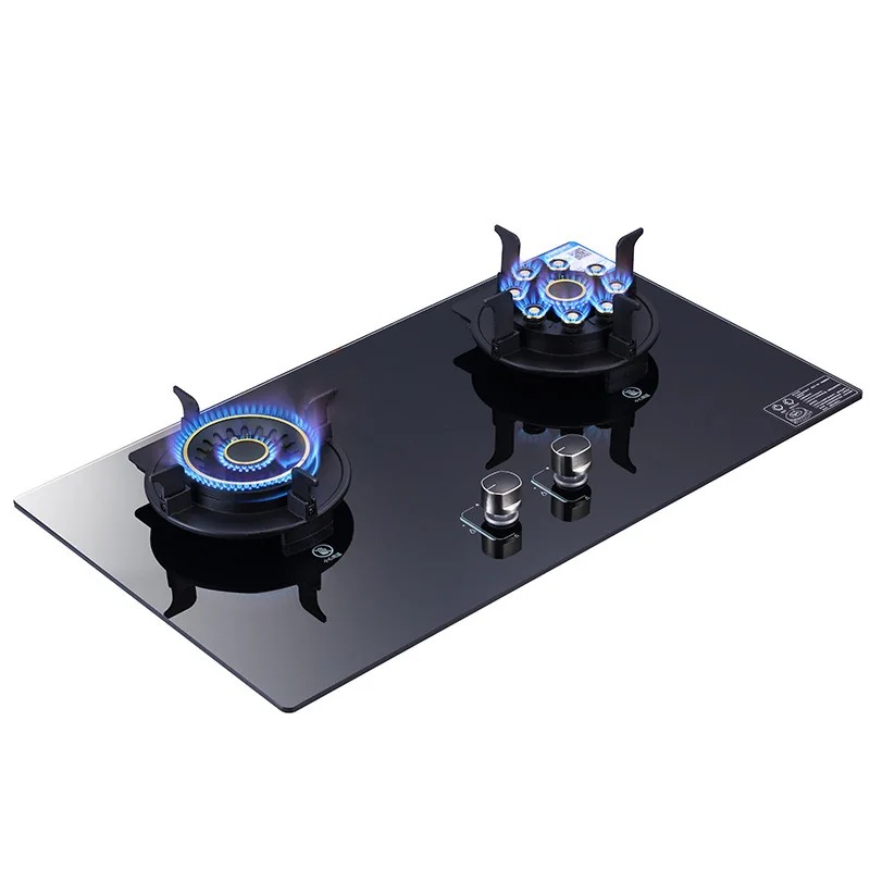 Household Gas Burner Stove for Kitchen Cooktop Upgrade Timing Flip Kitchen Gas Cooker Energy-saving Embedded Fierce Fire Stove