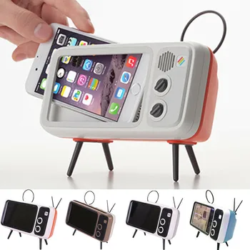 

Portable Retro Mini BT Bluetooth Speaker TV Design Mobile Phone Holder Radio