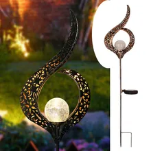 Светодиодный светильник на солнечной батарее, светильник-фонарь, уличный водонепроницаемый Солнечный садовый светильник для праздника, двора, патио, вечерние, декоративный Железный художественный светильник