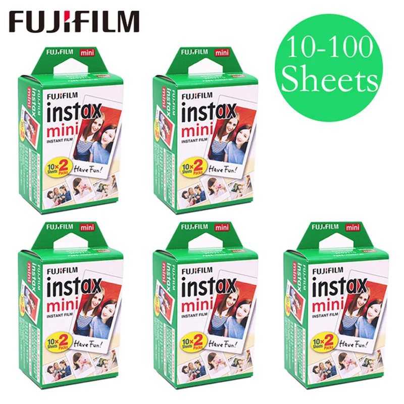 Фотобумага для Fujifilm Instax Mini 9 30/40/50/60/70/80/100 листов белая цветная пленка фотобумага