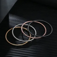 HuPo.HuTu.  Stylish And Simple Personality Diameter 3mm Spring Coil Bracelet Men Screw Head Open Carbon Steel Bracelet Women 2