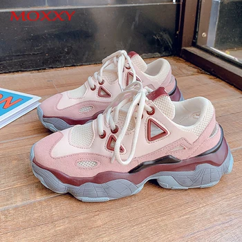 

Pink Sneakers Woman Shoes Breathable Mesh Chunky Platform Sneakers Women Designers Luxury Brand Sport Sneakers Ladies Trainers
