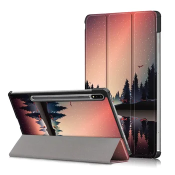 

For Samsung Galaxy Tab S7 Plus 2020 Case SM-T970 SM-T975 Tablet PU Protector Samrt Cover For Galaxy Tab S7 Plus 12.4" Skin case