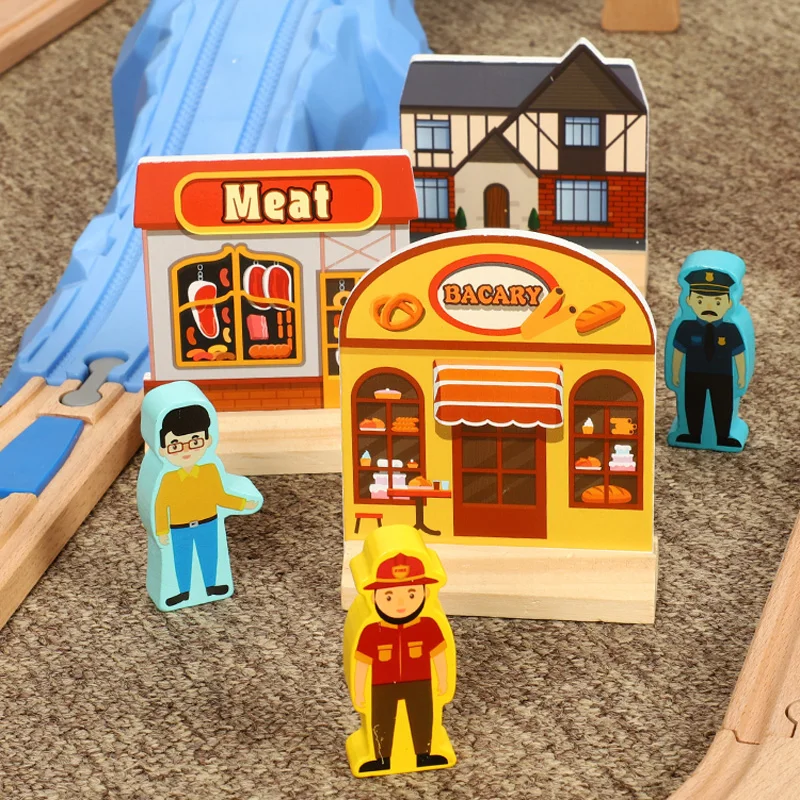 RC небольшой электрический игрушечный поезд деревянный железная дорога с