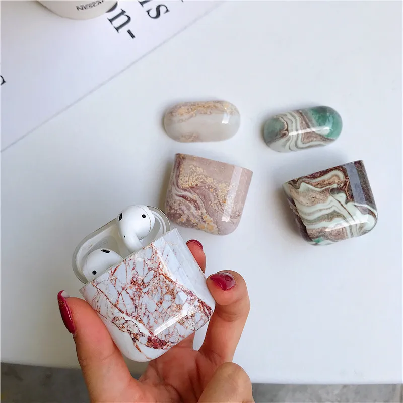 Мраморный чехол для оригинального Apple Airpods, чехол, милый чехол для Apple Airpods 2, 1 чехол, аксессуары для наушников, чехол для Air Pods