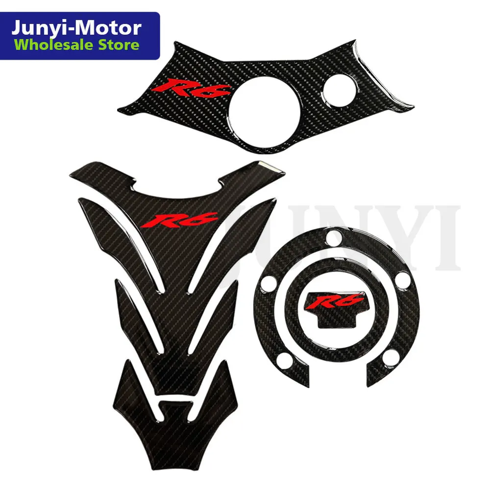 Для Yamaha YZF R6 YZFR6 YZF600 2003 2004 2005 наклейка на бак накладка масляный газ Крышка тройной