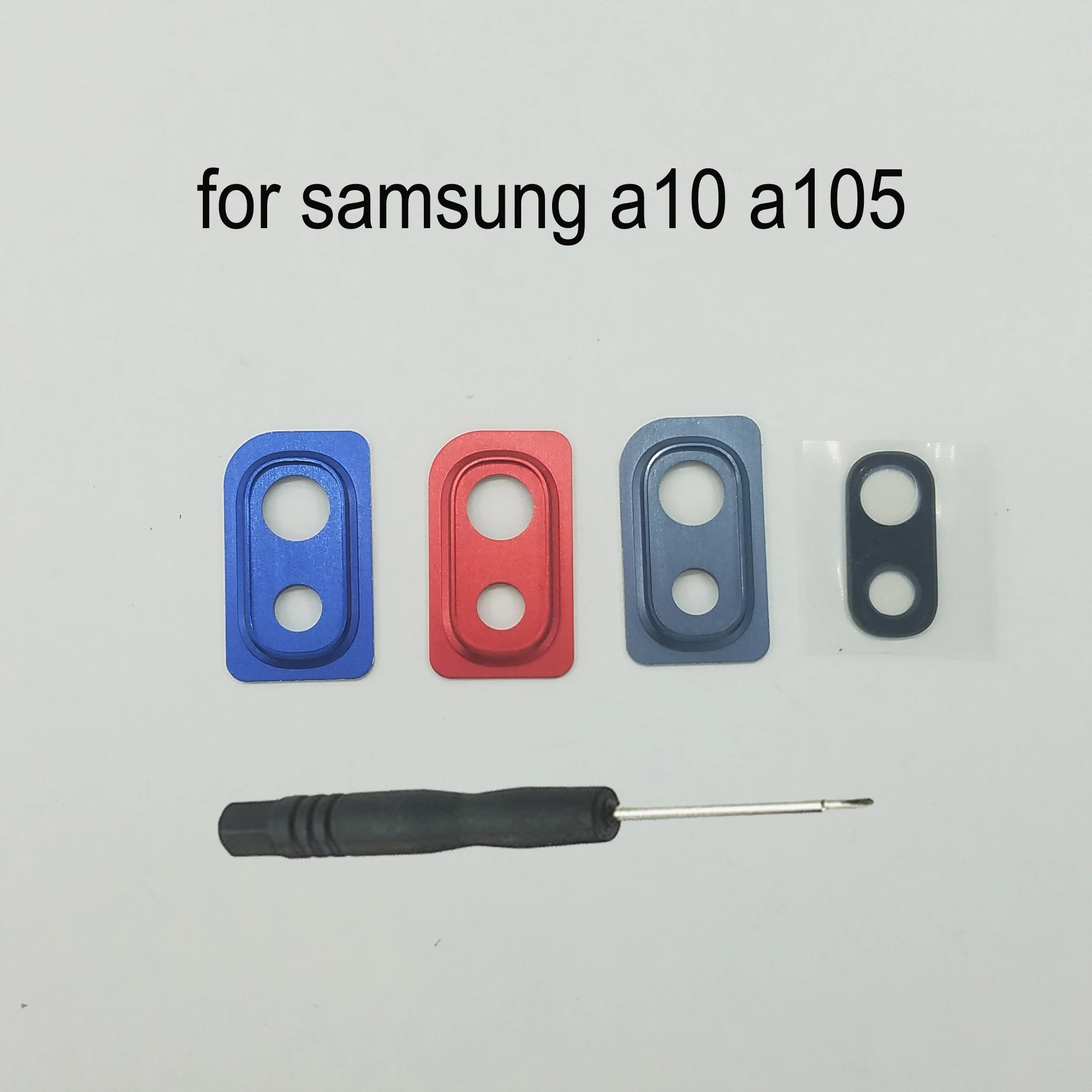 

For Samsung Galaxy A10 A105 A105F A105G A105FN Original Phone Housing Frame New Back Rear Camera Glass Lens Metal Cover + Tools
