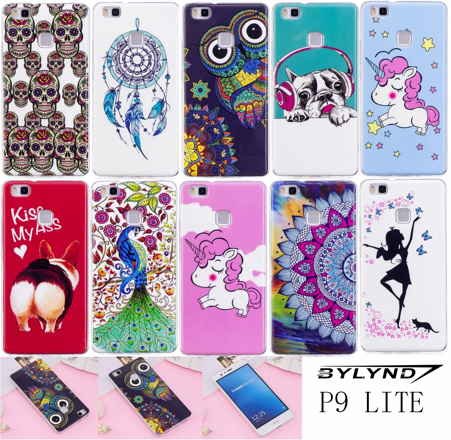 

Glowing phone case for huawei p9 lite p9lite silicon soft TPU back cases cover for huawei honor 8 smart G9 lite G9lite capa etui