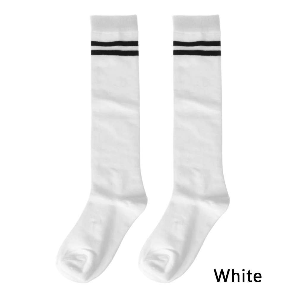 white Новые модные женские Носки ярких цветов, чулки, зимние теплые толстые Гольфы выше колена, Длинные хлопковые чулки - Цвет: white