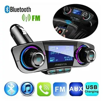 

1pcs Bluetooth Handsfree Call Car Kit FM Transmitter Aux Audio Adapter With Dual USB Port Charger Bluetooth Car Audio MP3 Player