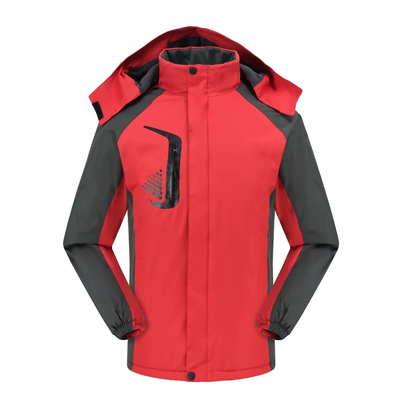 Походная куртка с капюшоном, толстая дышащая ветрозащитная Водонепроницаемая пушистая куртка для альпинизма, верхняя одежда, осенне-зимняя спортивная одежда 1