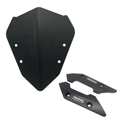 Для Yamaha Aerox155 NVX155 150 125- Мотоцикл с ЧПУ Алюминиевый дефлектор ветрового стекла Защитная декоративная крышка - Цвет: 1 Set Black
