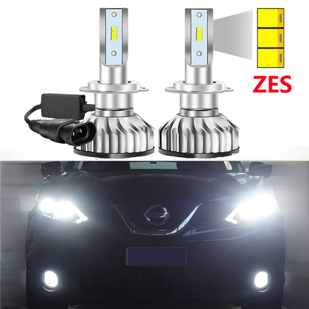 2pcs For Nissan Qashqai J11 2018 2019 2020 2021 Led Headlight Bulbs With Zes Chips High Low Beam