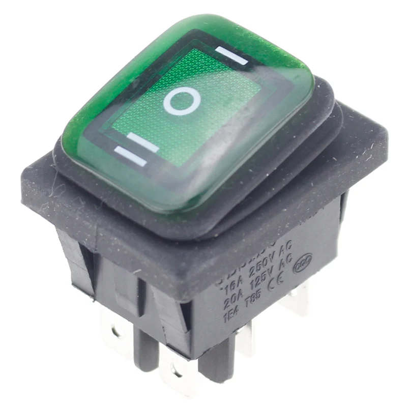 1 шт. вкл/выкл на 30A/250V Heavy Duty 6-контактный DPDT IP67 Водонепроницаемый авто лодка морской перекидной переключатель выключатель с точечной светодиодный 12V 220V 27x22 мм