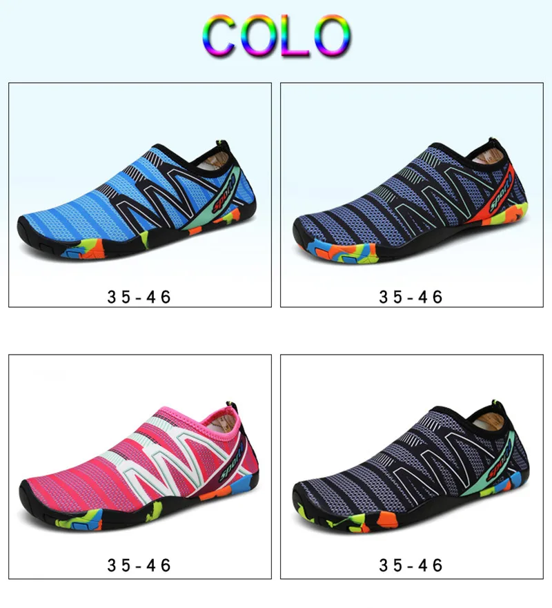 Summer Barefoot Sandals Breathable Lightweight Couple Swimming Water Shoes Non-Slip Aqua Shoes Unisex Beach Slippers 35-46 water shoes summer sandals aqua shoes barefoot shoes sandals slippers flip flops