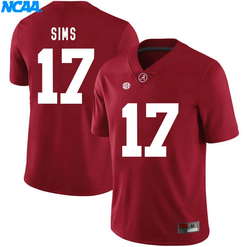 Новое поступление высокое качество Alabama Cam Robinson#74 Cam Sims#17 футболка колледжа ограниченная Спортивная футболка S-XXXL - Цвет: 11