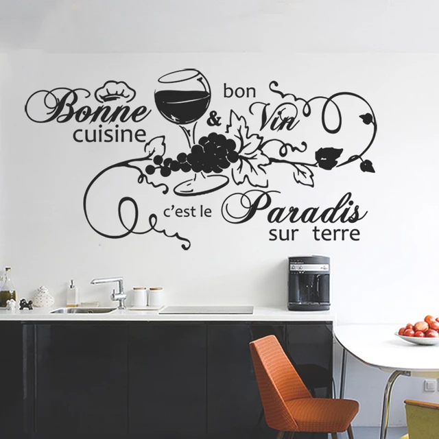 Français Cuisine Du Chef Vinyle Sticker Mural Cuisine Art Stickers, Papier  Peint Restaurant Décor À La Maison Affiche