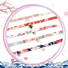 1 шт. японский стильный чокер ожерелье ткань Сакура цветок кролик лиса Кот кран эмаль классические ожерелья ювелирные изделия подарок 30 см длинные