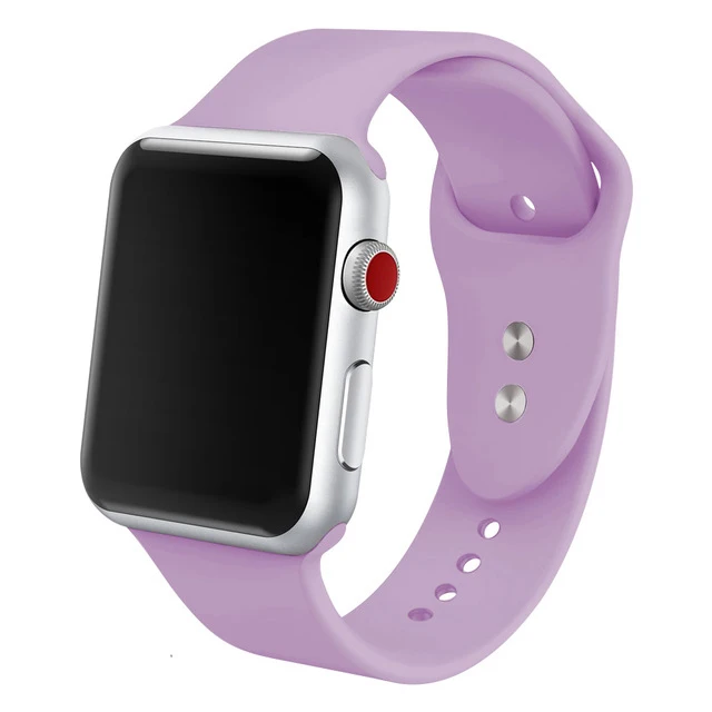 Силиконовый ремешок для наручных часов Apple Watch, 42 мм, 38 мм, Версия 44 мм 40 мм резиновый браслет для наручных часов Черные полуботинки со шнуровкой и ремешком наручных часов Iwatch серии 4/3/2/1 браслет - Цвет ремешка: NO.20.Light-Purple