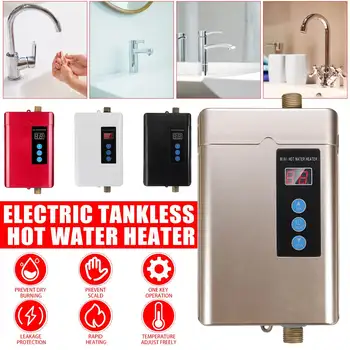 

Bathroom 4000W Instant-Tankless Electric Water Heater Instantaneous Instant-Electric Water Heating fast 3 seconds hot shower